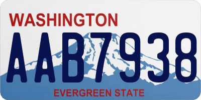 WA license plate AAB7938
