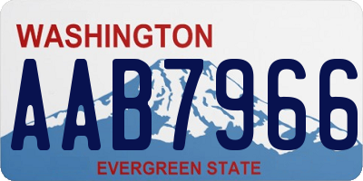 WA license plate AAB7966