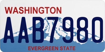 WA license plate AAB7980
