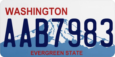 WA license plate AAB7983