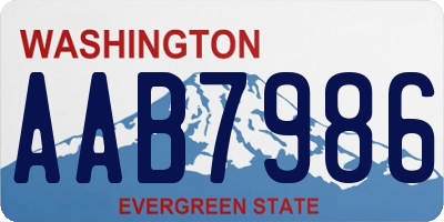 WA license plate AAB7986