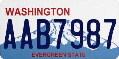 WA license plate AAB7987