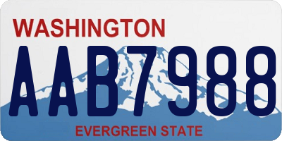 WA license plate AAB7988