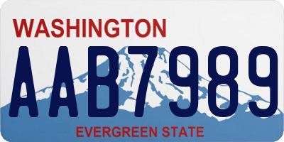 WA license plate AAB7989