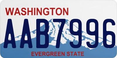 WA license plate AAB7996