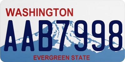 WA license plate AAB7998