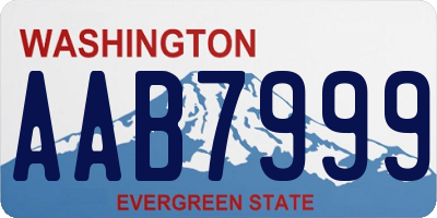 WA license plate AAB7999