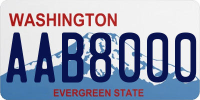 WA license plate AAB8000