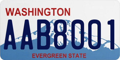 WA license plate AAB8001
