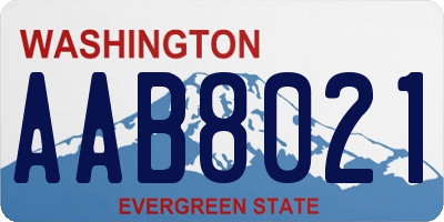 WA license plate AAB8021