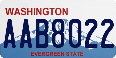 WA license plate AAB8022