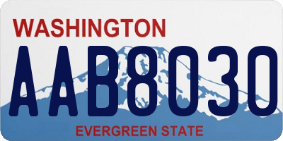 WA license plate AAB8030