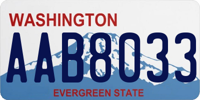 WA license plate AAB8033