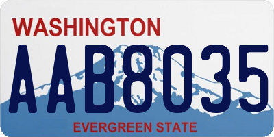 WA license plate AAB8035