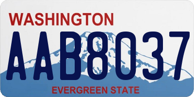 WA license plate AAB8037