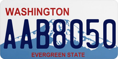 WA license plate AAB8050