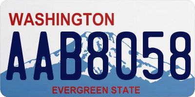 WA license plate AAB8058
