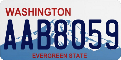 WA license plate AAB8059