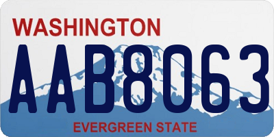 WA license plate AAB8063