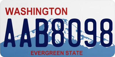 WA license plate AAB8098