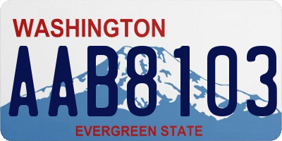 WA license plate AAB8103