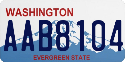 WA license plate AAB8104