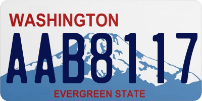 WA license plate AAB8117