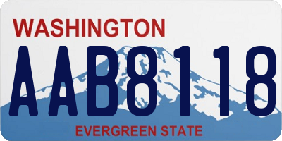 WA license plate AAB8118