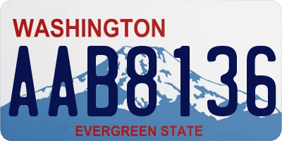 WA license plate AAB8136
