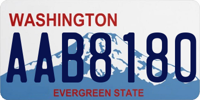 WA license plate AAB8180