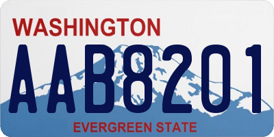 WA license plate AAB8201