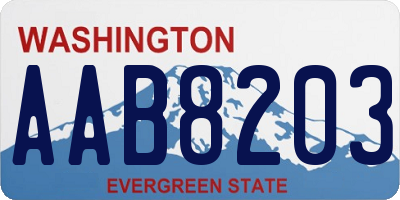 WA license plate AAB8203