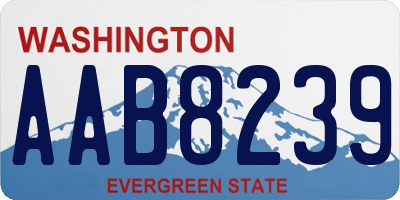 WA license plate AAB8239