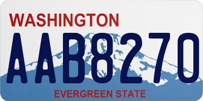 WA license plate AAB8270