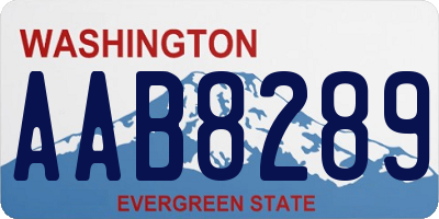WA license plate AAB8289