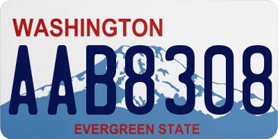 WA license plate AAB8308
