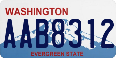 WA license plate AAB8312