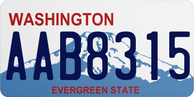 WA license plate AAB8315