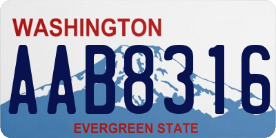 WA license plate AAB8316