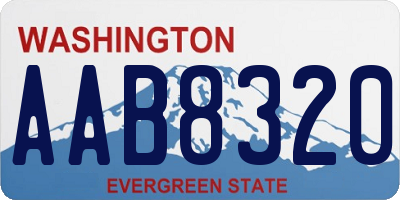 WA license plate AAB8320