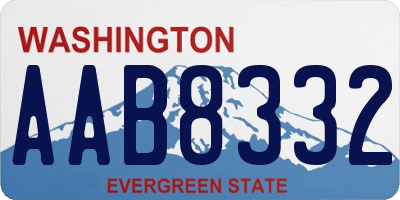WA license plate AAB8332