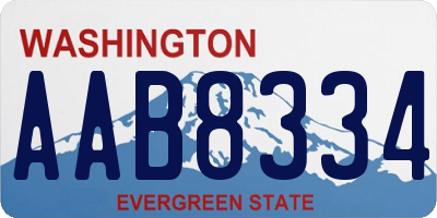 WA license plate AAB8334