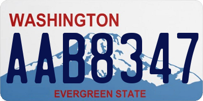 WA license plate AAB8347