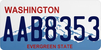 WA license plate AAB8353