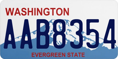 WA license plate AAB8354