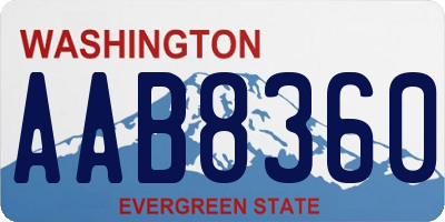 WA license plate AAB8360