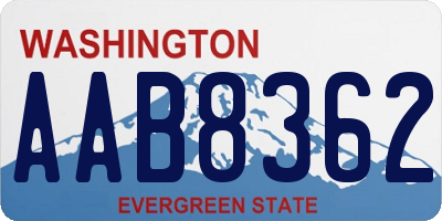 WA license plate AAB8362