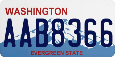 WA license plate AAB8366