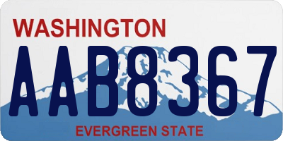 WA license plate AAB8367