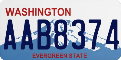 WA license plate AAB8374